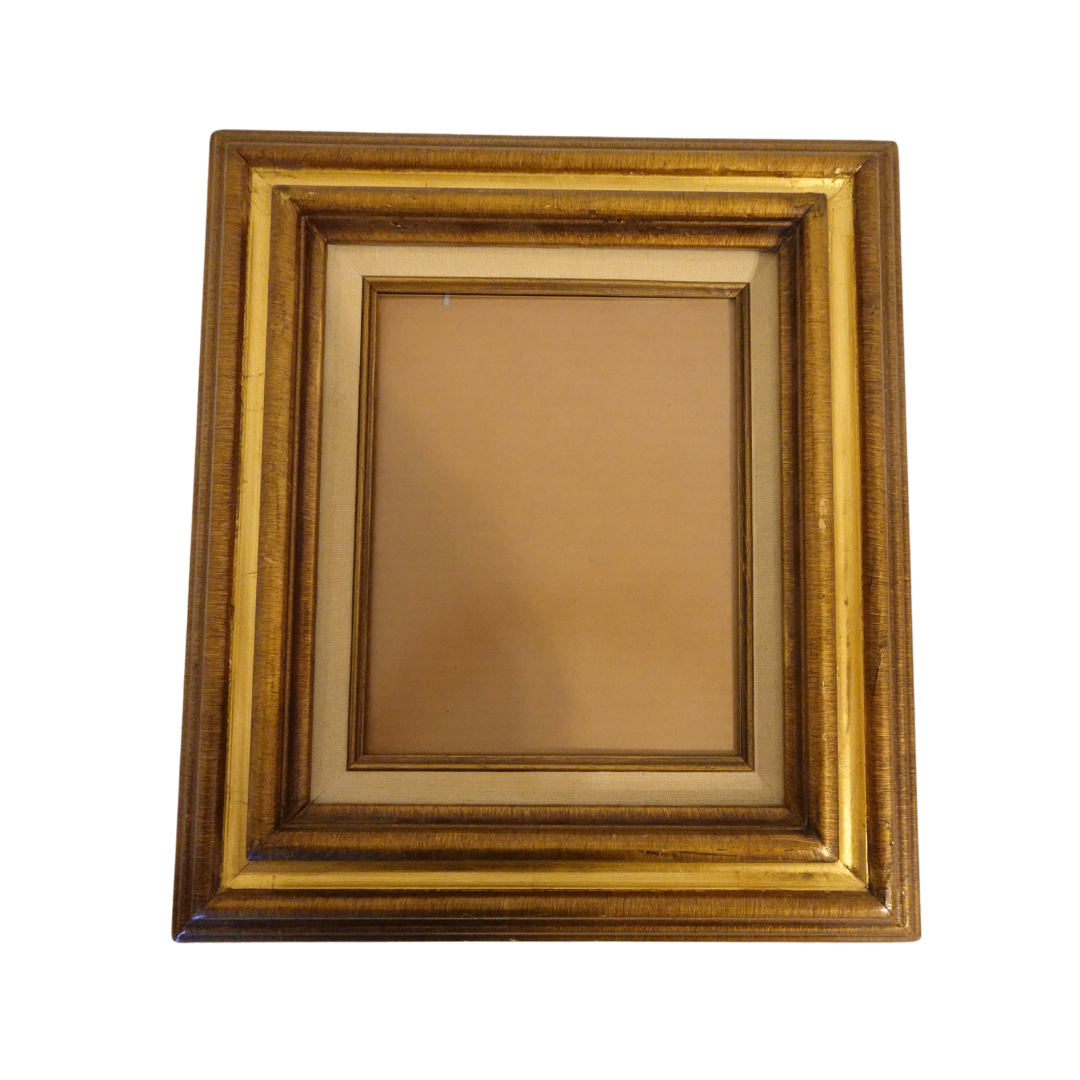 Vintage Gold Picture Frame, Wall Gallery Frame, 15X17 Gold Frame w/ Burlap Mat for 8x10 image