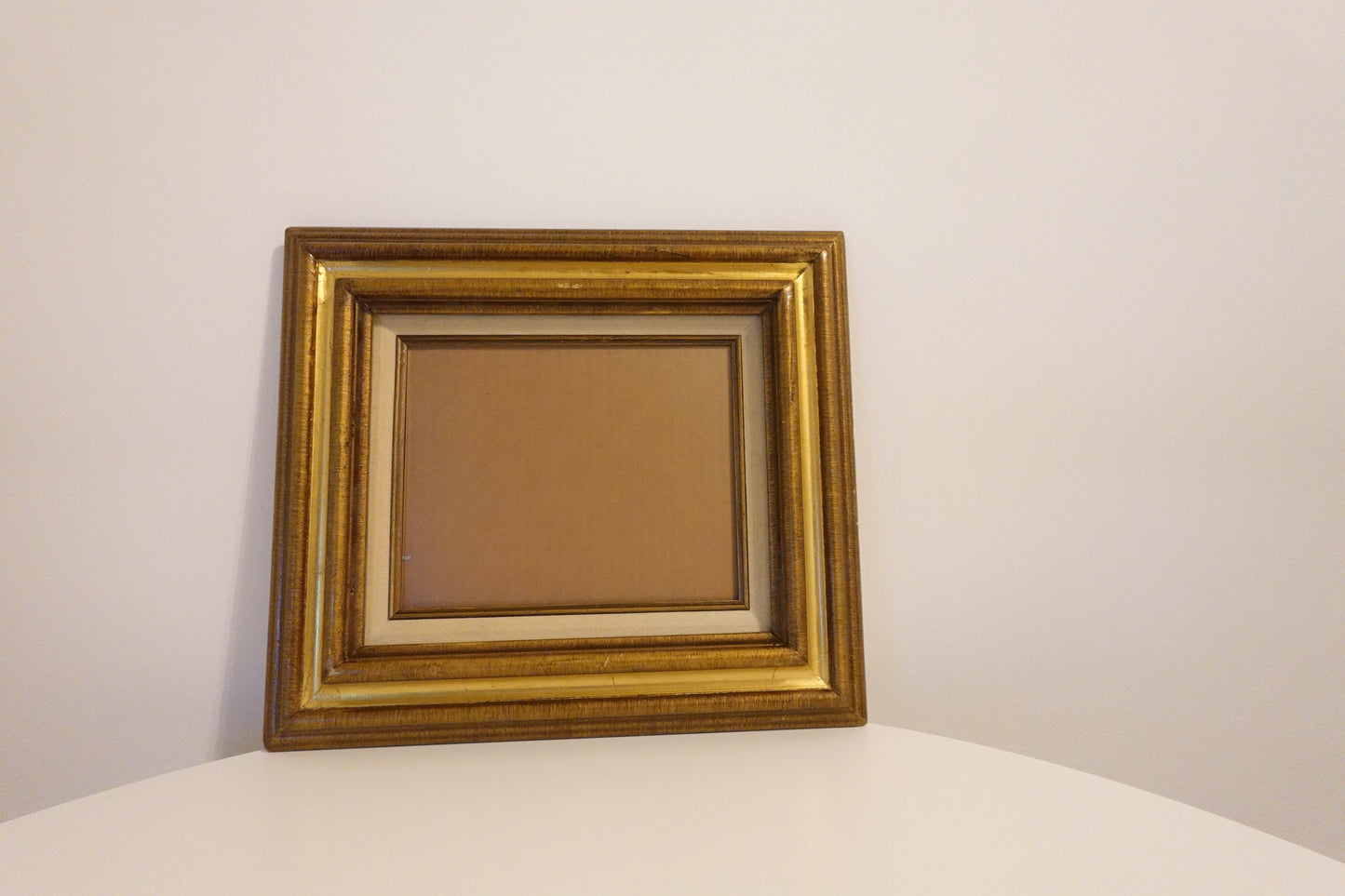 Vintage Gold Picture Frame, Wall Gallery Frame, 15X17 Gold Frame w/ Burlap Mat for 8x10 image