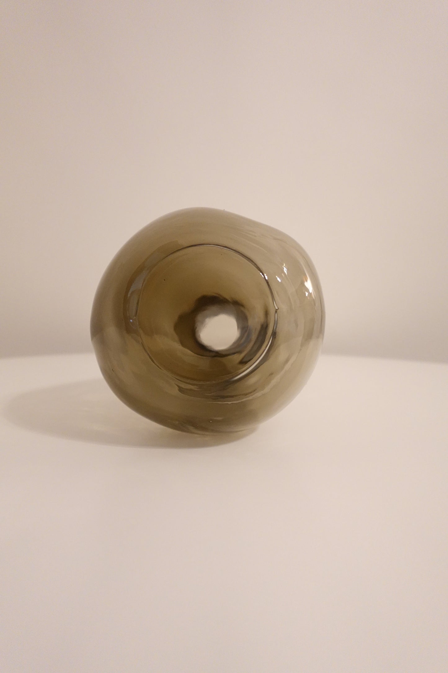 Curved Brown Smoked Glass Vase