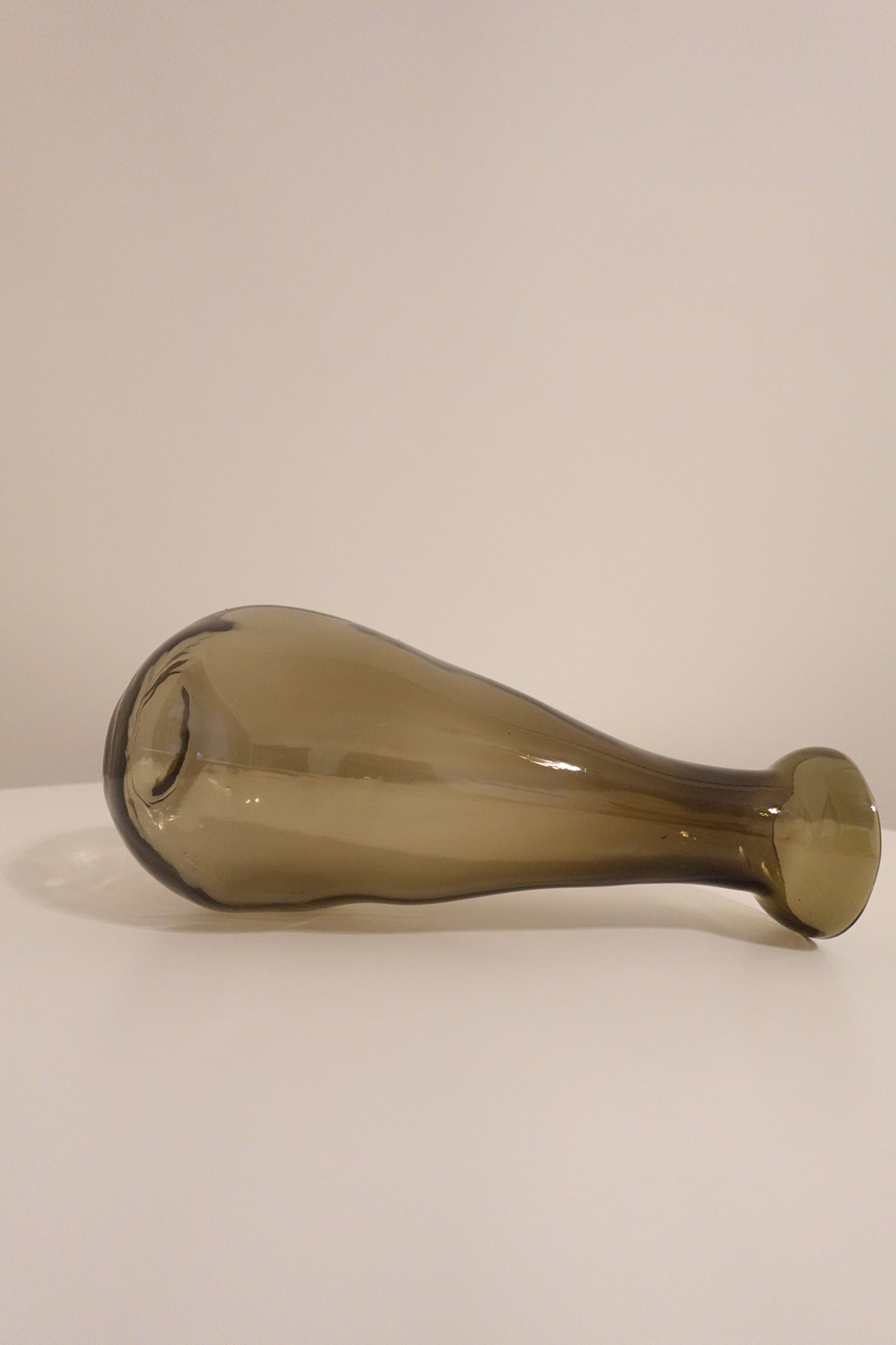 Curved Brown Smoked Glass Vase