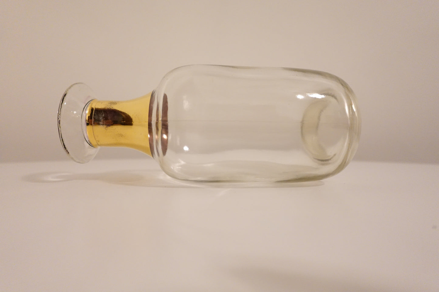 Vintage Gold Trim Glass Decanter / Vase