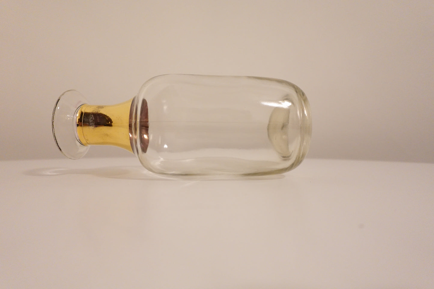 Vintage Gold Trim Glass Decanter / Vase