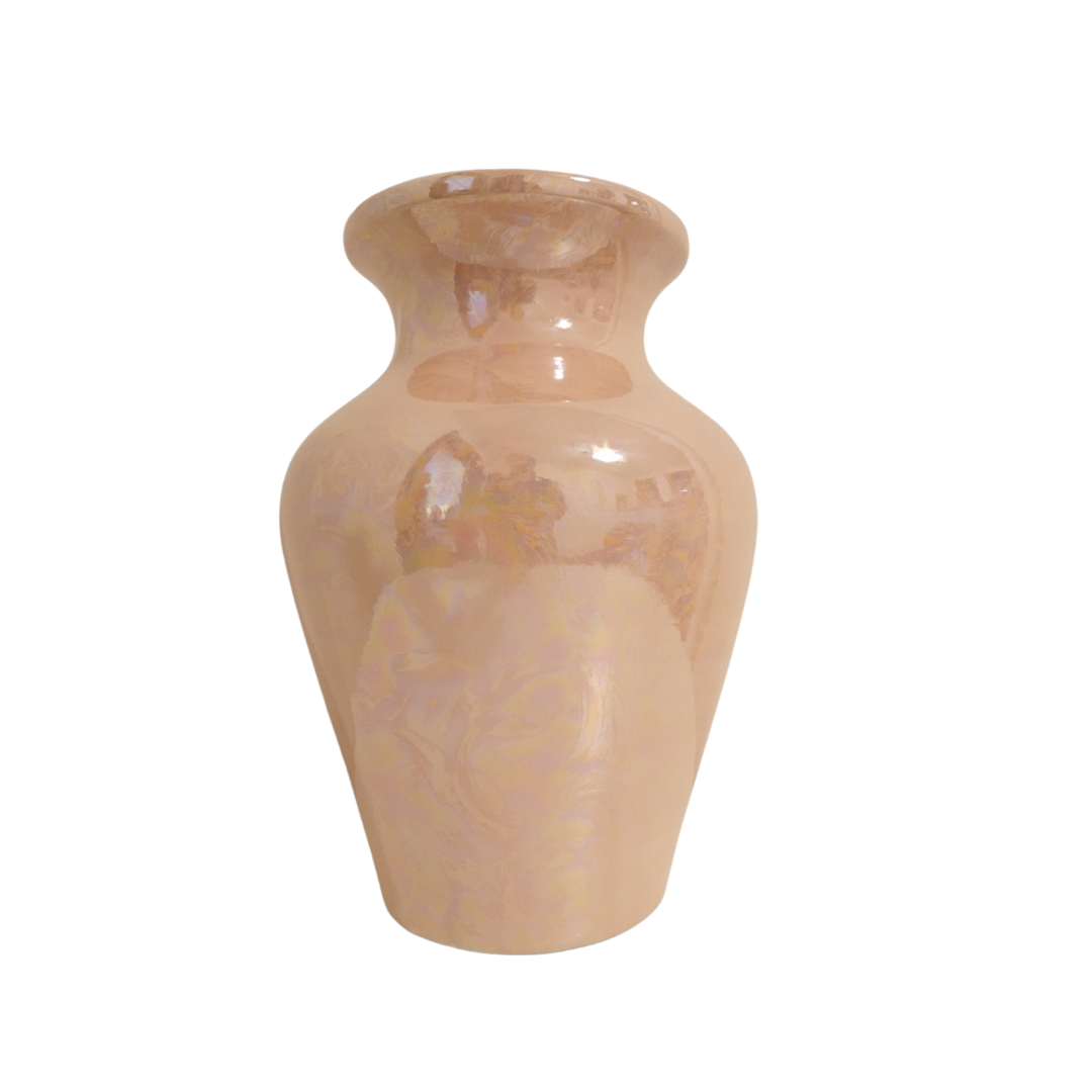 14' in. Tall Vintage Ceramic Alabaster Pink Vase