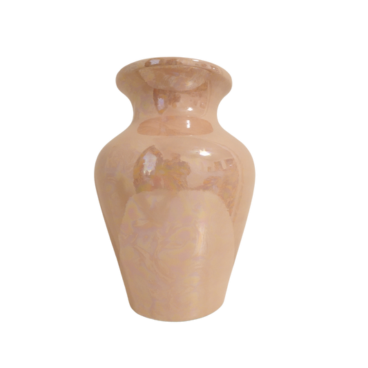 14' in. Tall Vintage Ceramic Alabaster Pink Vase