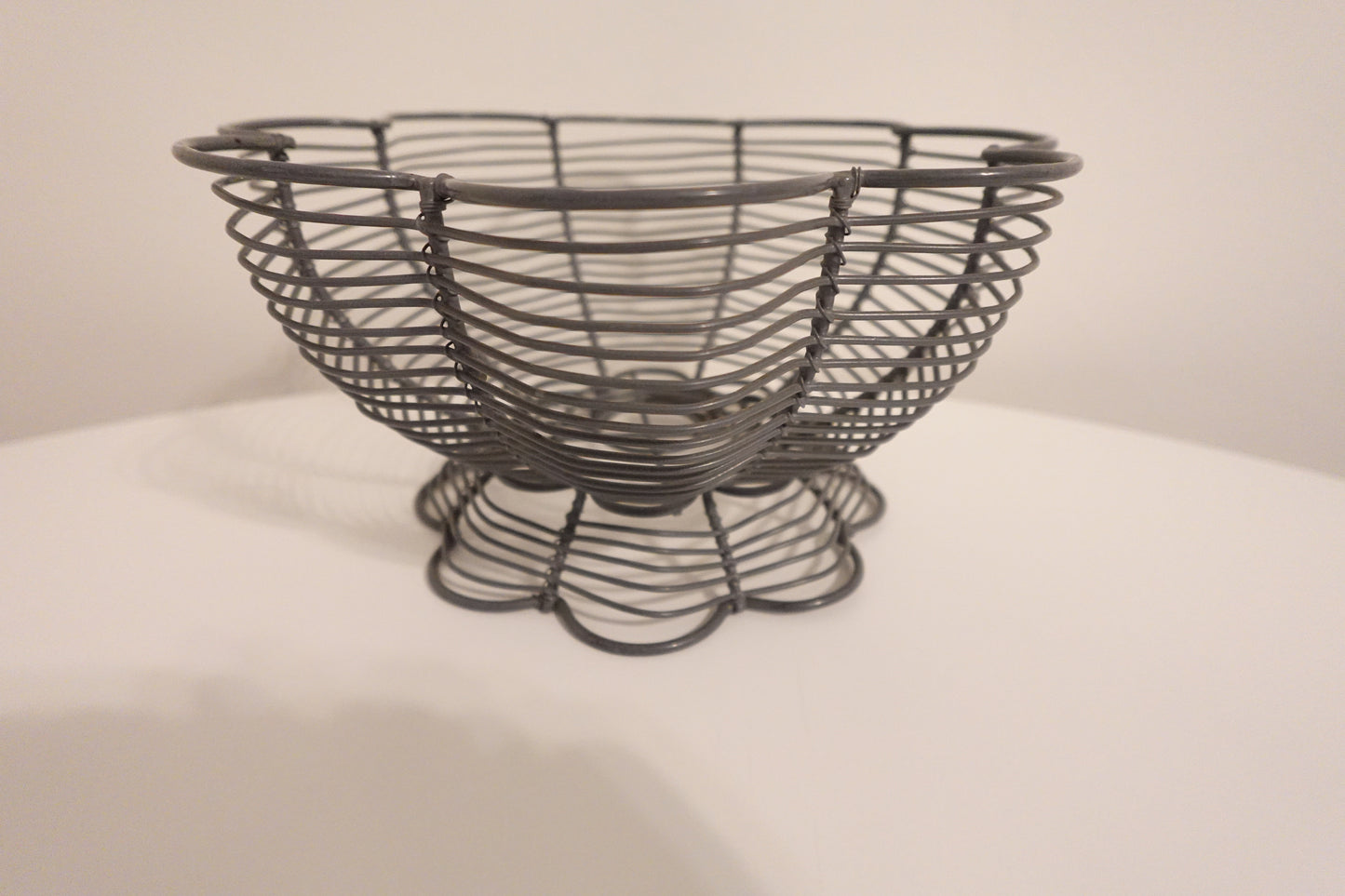 Vintage French Wired Pedestal Basket